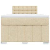 Boxspring met matras stof crèmekleurig 120x190 cm