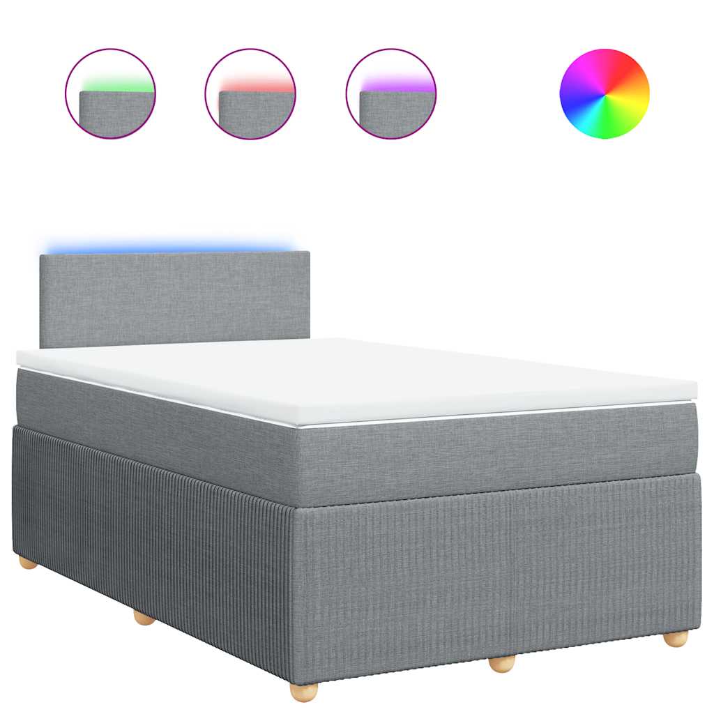Boxspring met matras stof lichtgrijs 120x190 cm