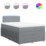 Boxspring met matras stof lichtgrijs 120x190 cm