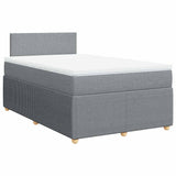 Boxspring met matras stof lichtgrijs 120x190 cm