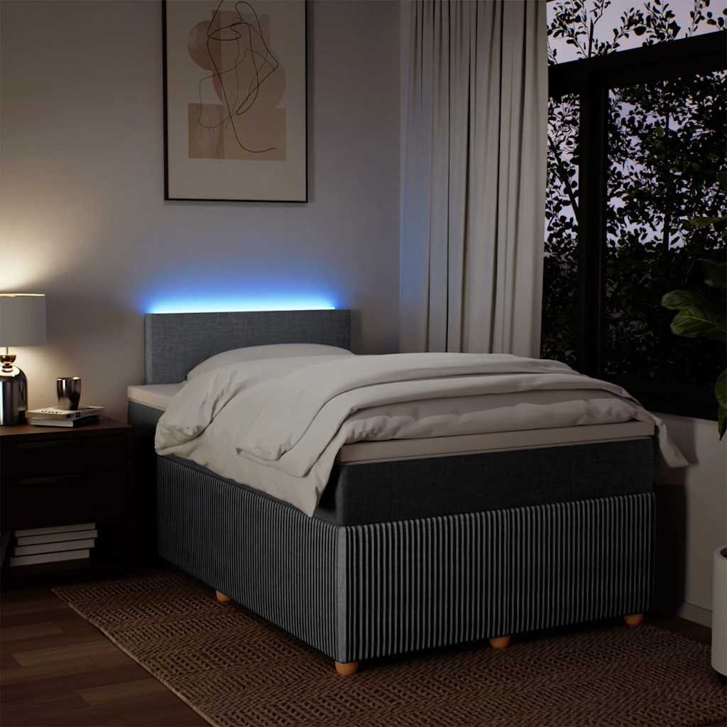 Boxspring met matras stof lichtgrijs 120x190 cm