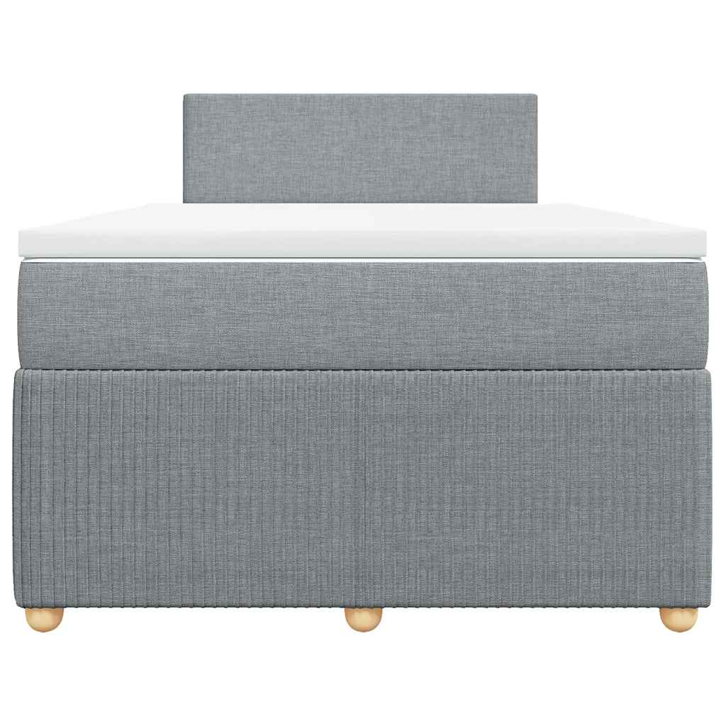 Boxspring met matras stof lichtgrijs 120x190 cm