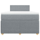 Boxspring met matras stof lichtgrijs 120x190 cm