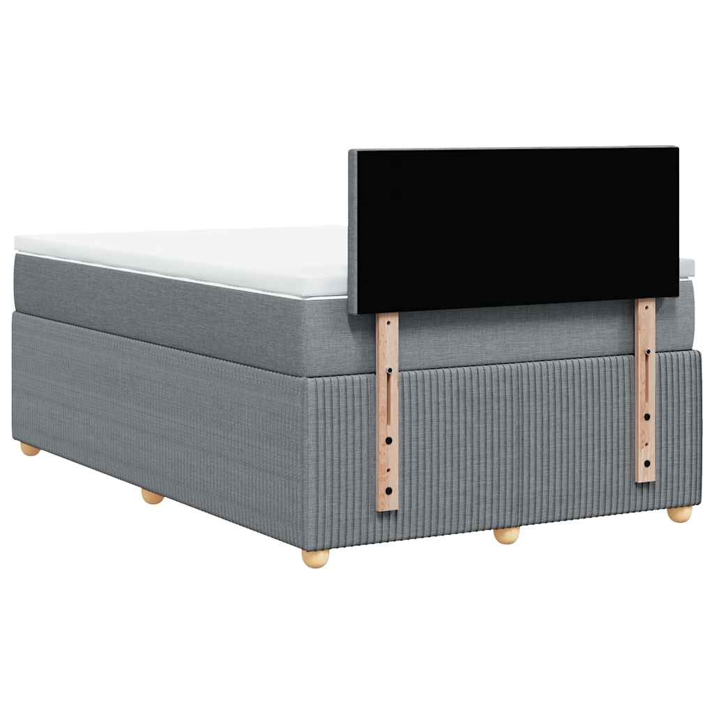 Boxspring met matras stof lichtgrijs 120x190 cm
