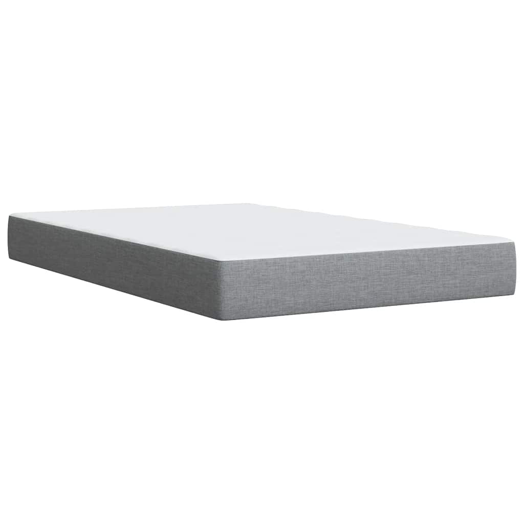 Boxspring met matras stof lichtgrijs 120x190 cm