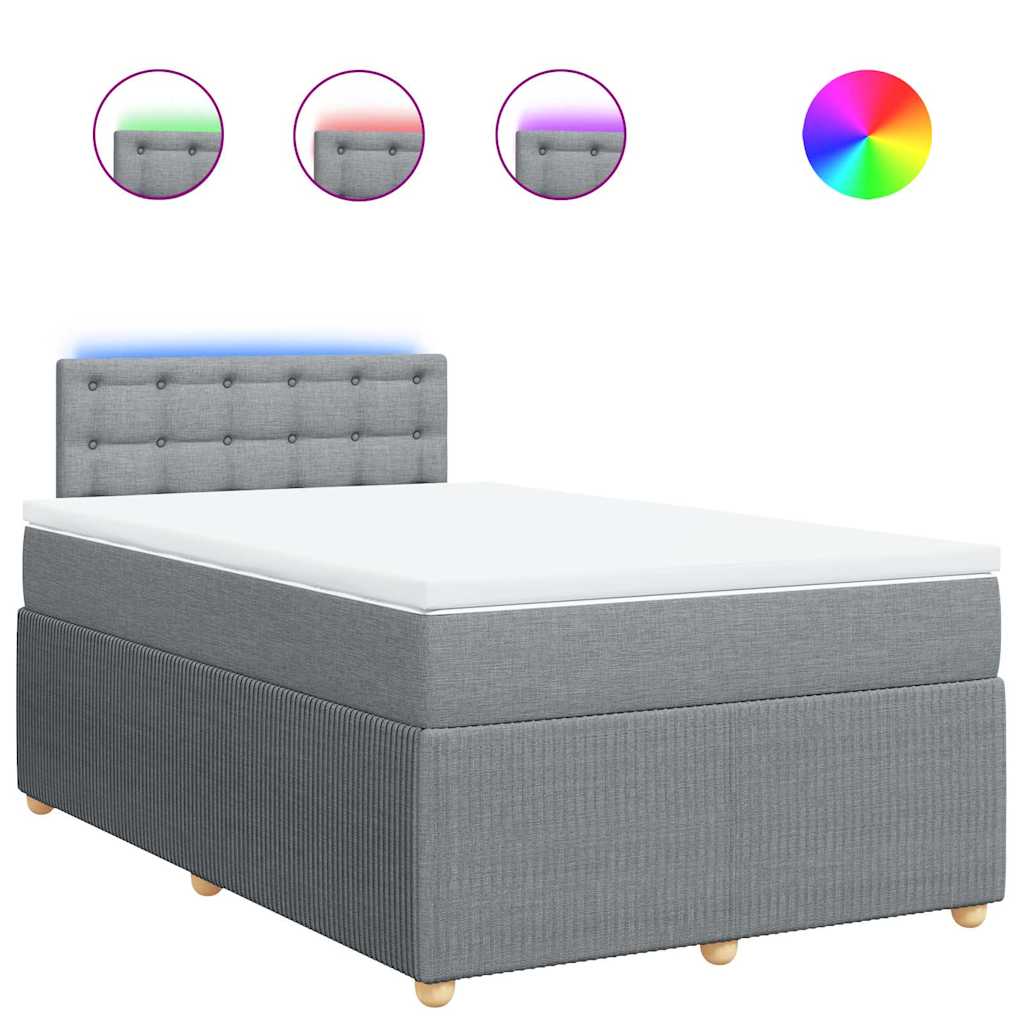 Boxspring met matras stof lichtgrijs 120x190 cm