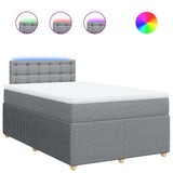 Boxspring met matras stof lichtgrijs 120x190 cm