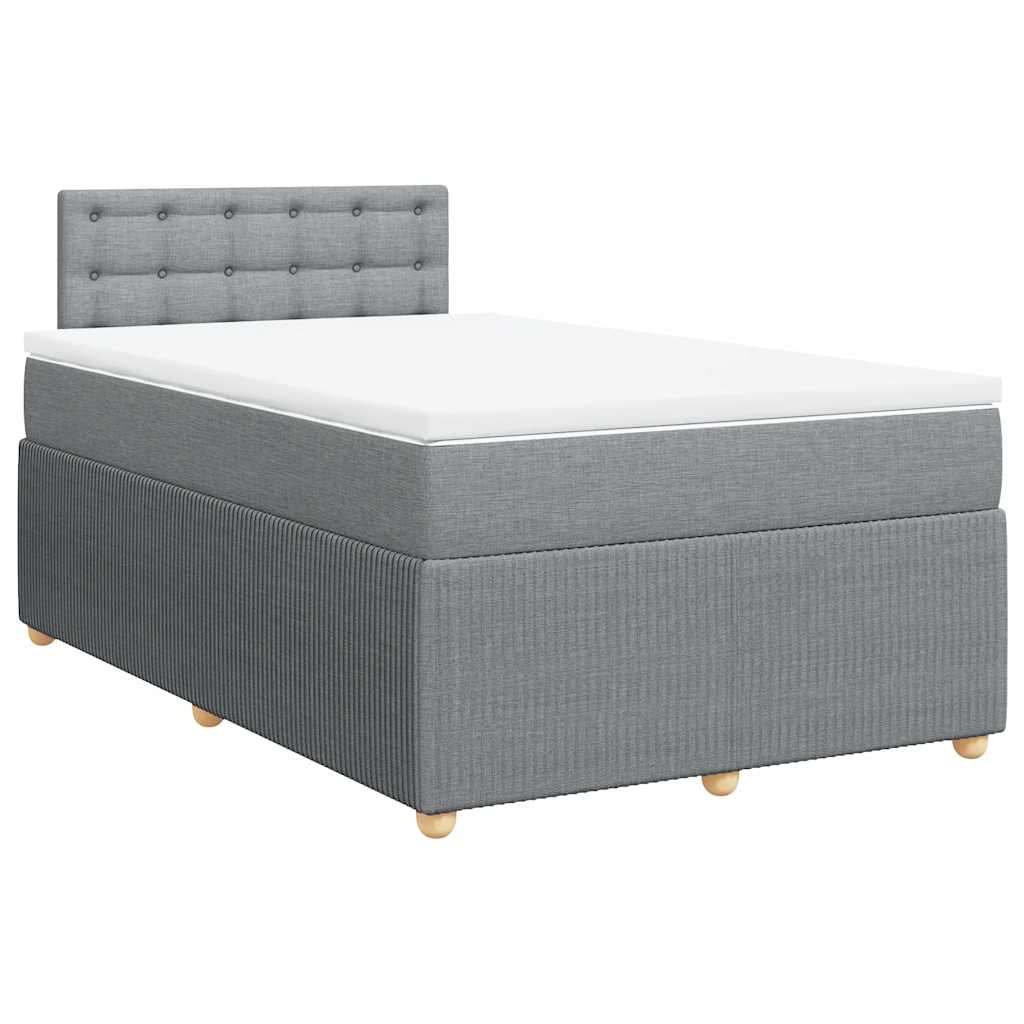 Boxspring met matras stof lichtgrijs 120x190 cm