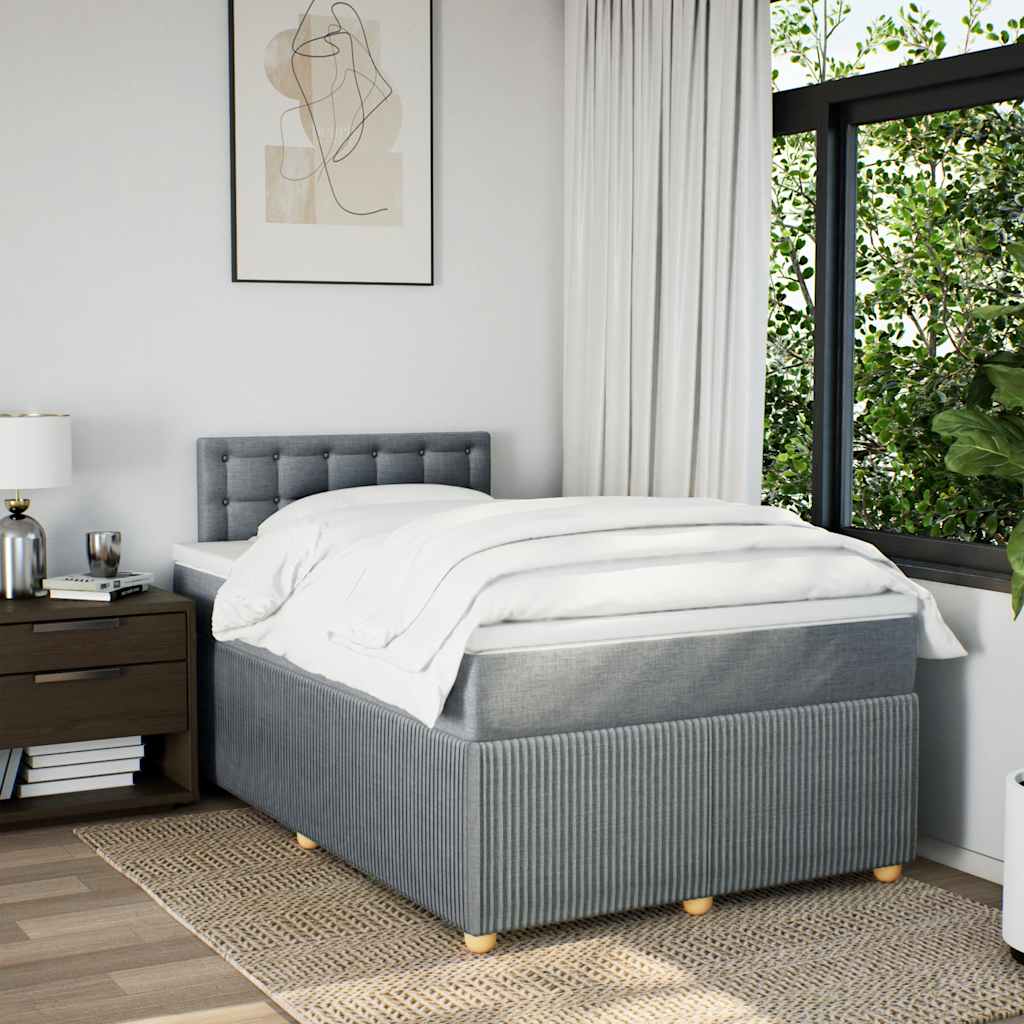Boxspring met matras stof lichtgrijs 120x190 cm