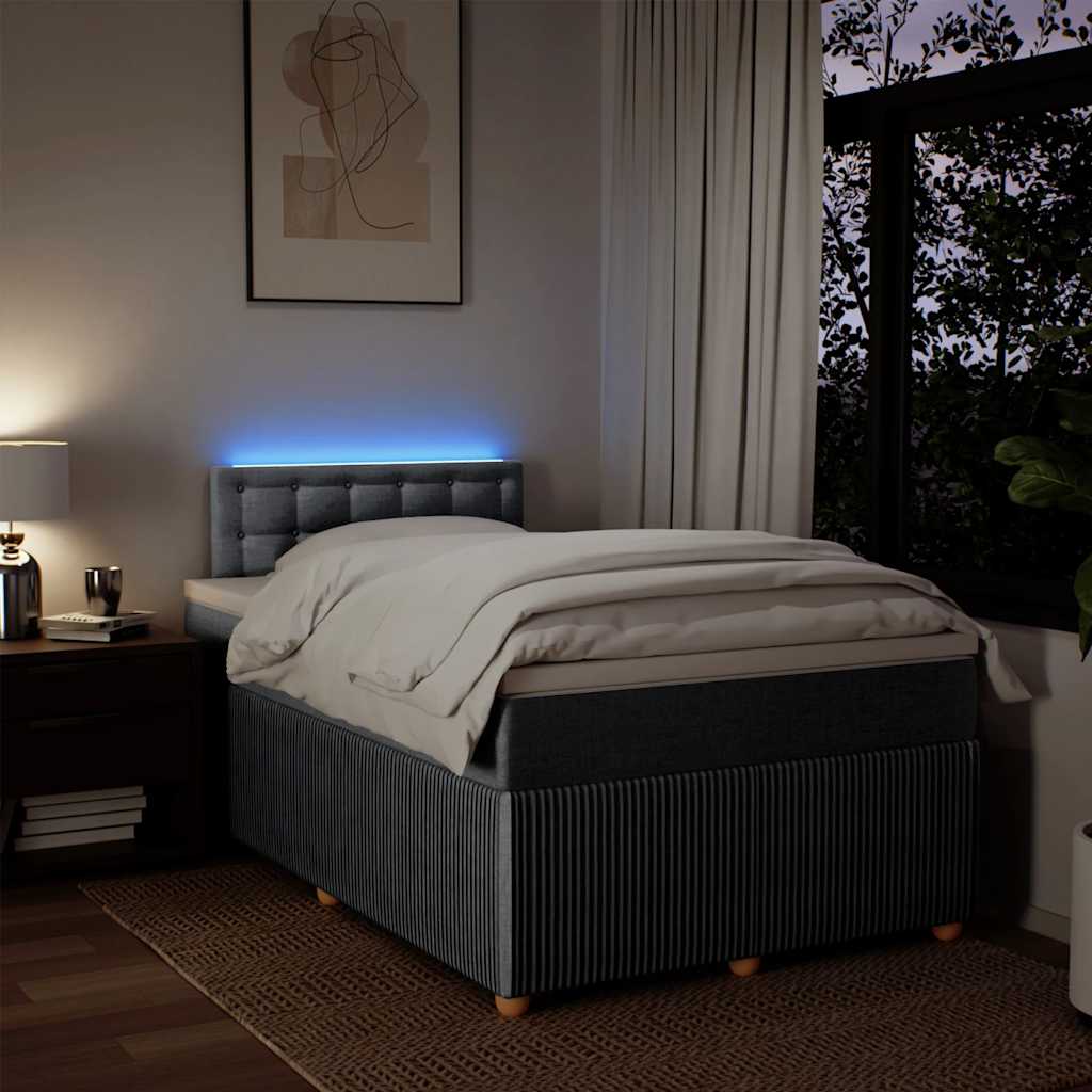 Boxspring met matras stof lichtgrijs 120x190 cm