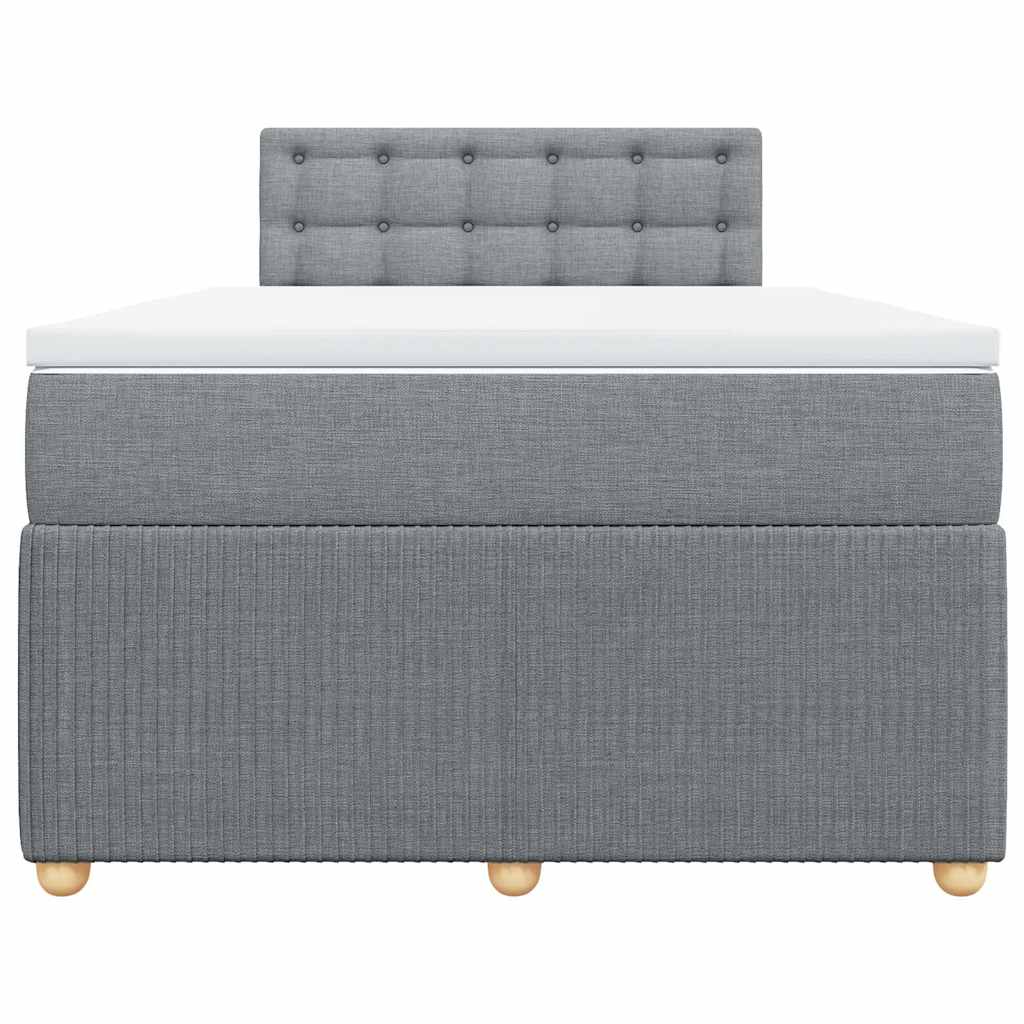 Boxspring met matras stof lichtgrijs 120x190 cm