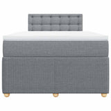 Boxspring met matras stof lichtgrijs 120x190 cm