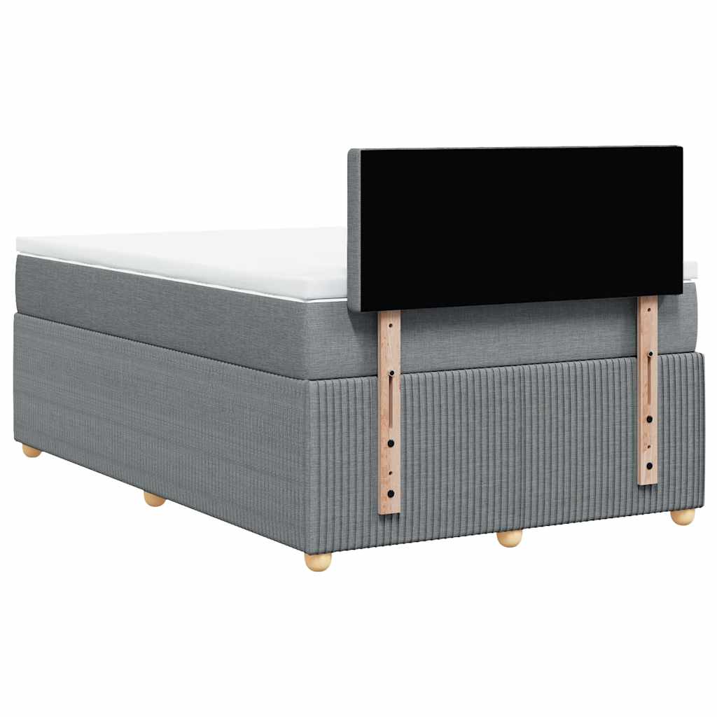 Boxspring met matras stof lichtgrijs 120x190 cm