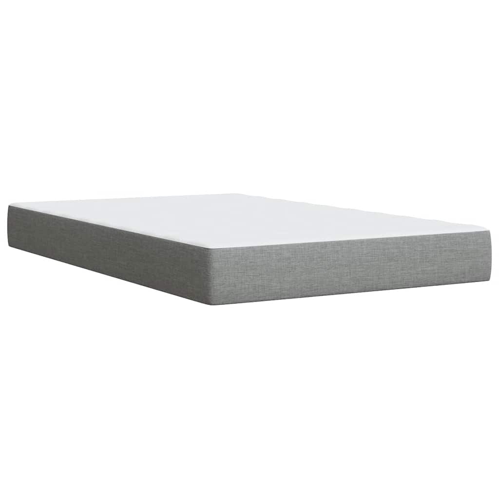 Boxspring met matras stof lichtgrijs 120x190 cm
