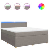 Boxspring met matras stof taupe 180x200 cm