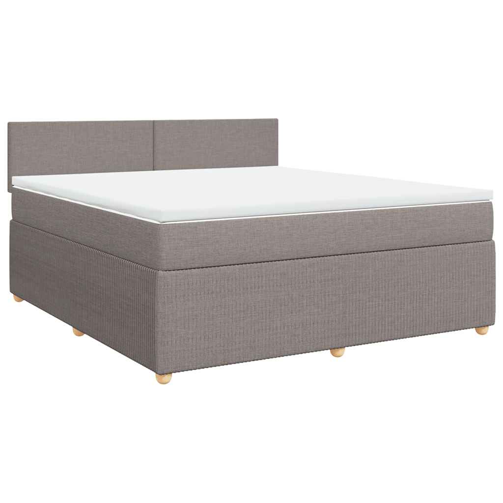 Boxspring met matras stof taupe 180x200 cm