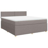Boxspring met matras stof taupe 180x200 cm