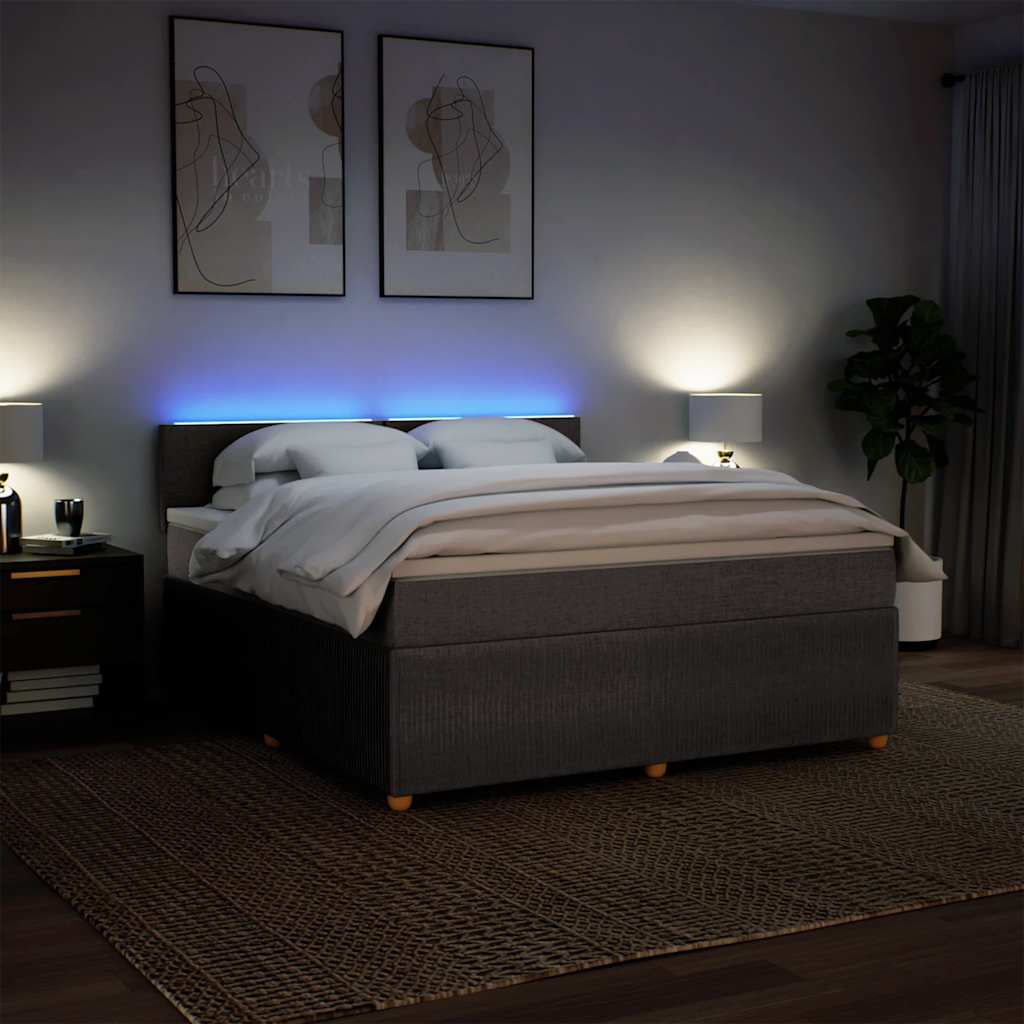 Boxspring met matras stof taupe 180x200 cm