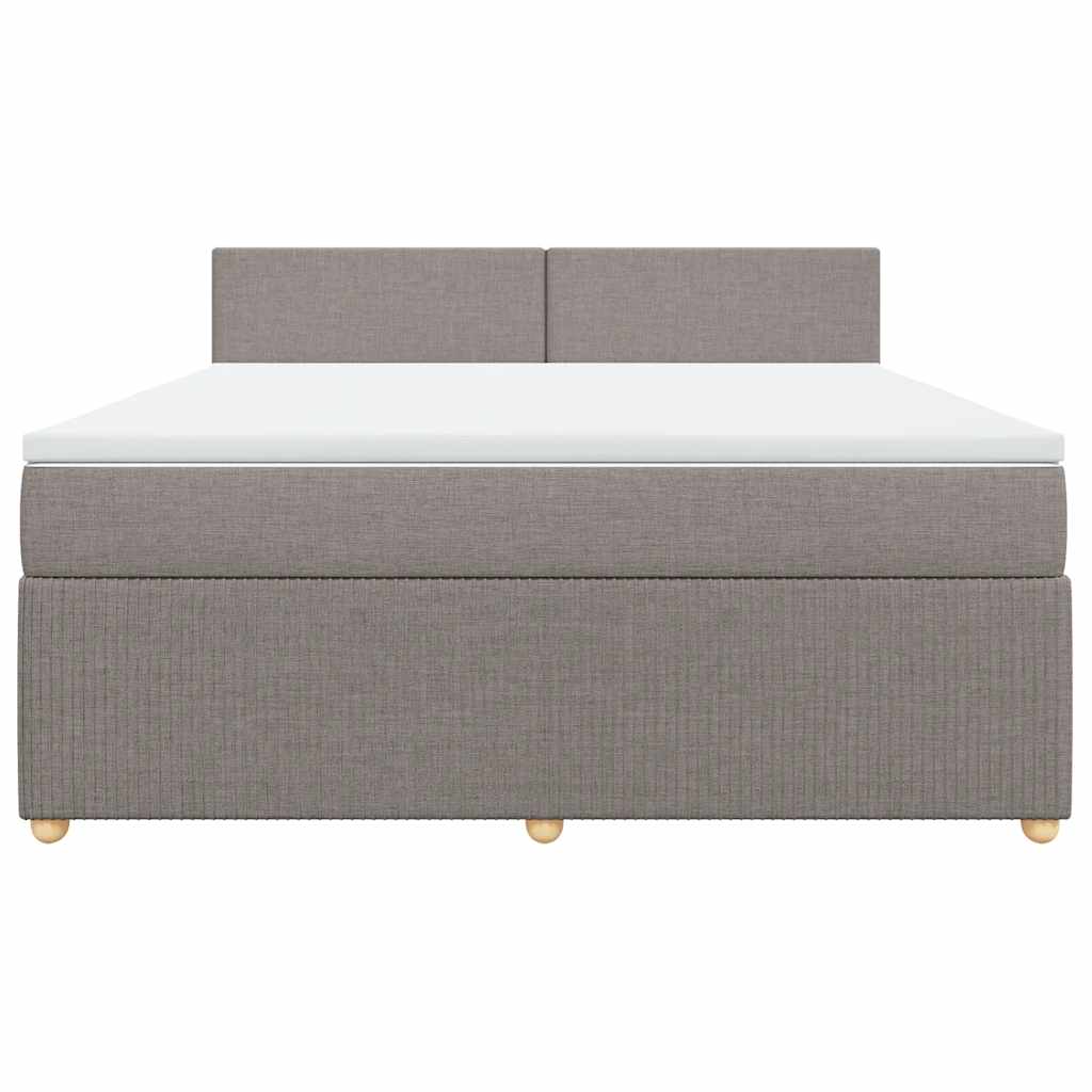 Boxspring met matras stof taupe 180x200 cm