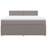 Boxspring met matras stof taupe 180x200 cm
