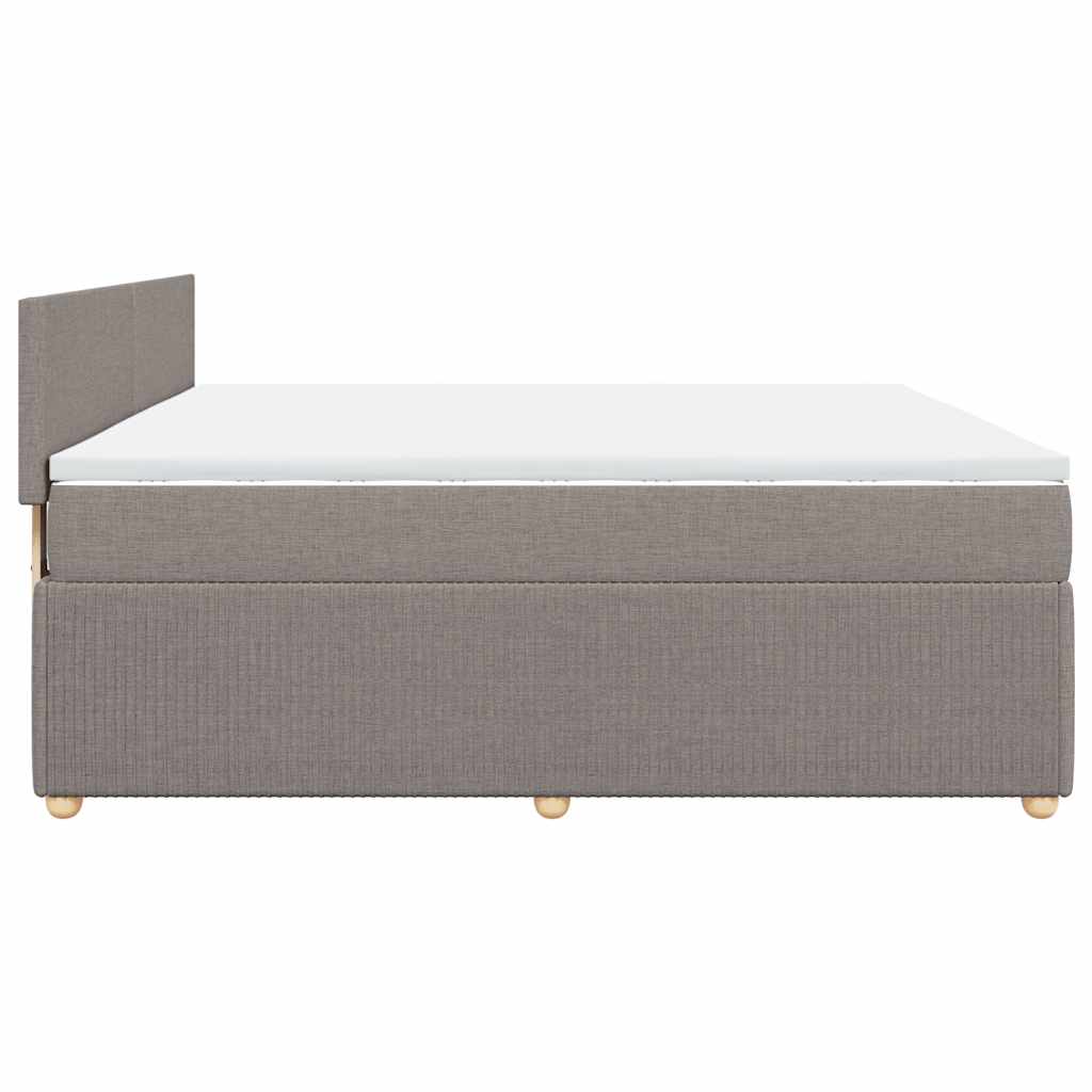 Boxspring met matras stof taupe 180x200 cm