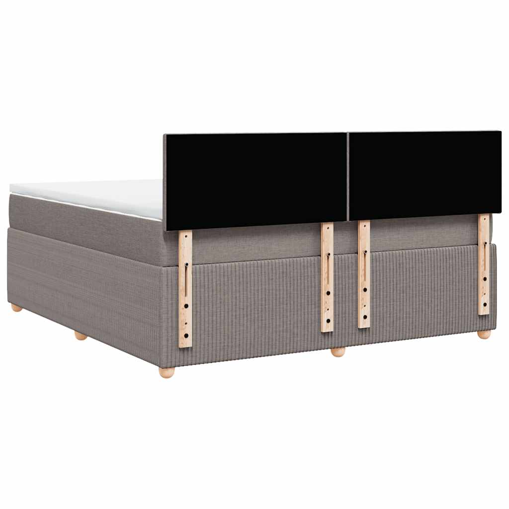 Boxspring met matras stof taupe 180x200 cm