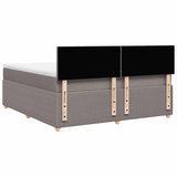 Boxspring met matras stof taupe 180x200 cm