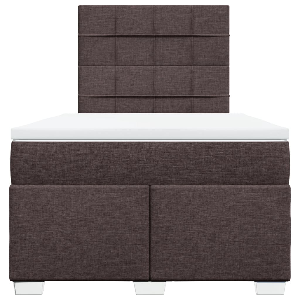 Boxspring met matras stof donkerbruin 120x190 cm