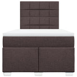 Boxspring met matras stof donkerbruin 120x190 cm
