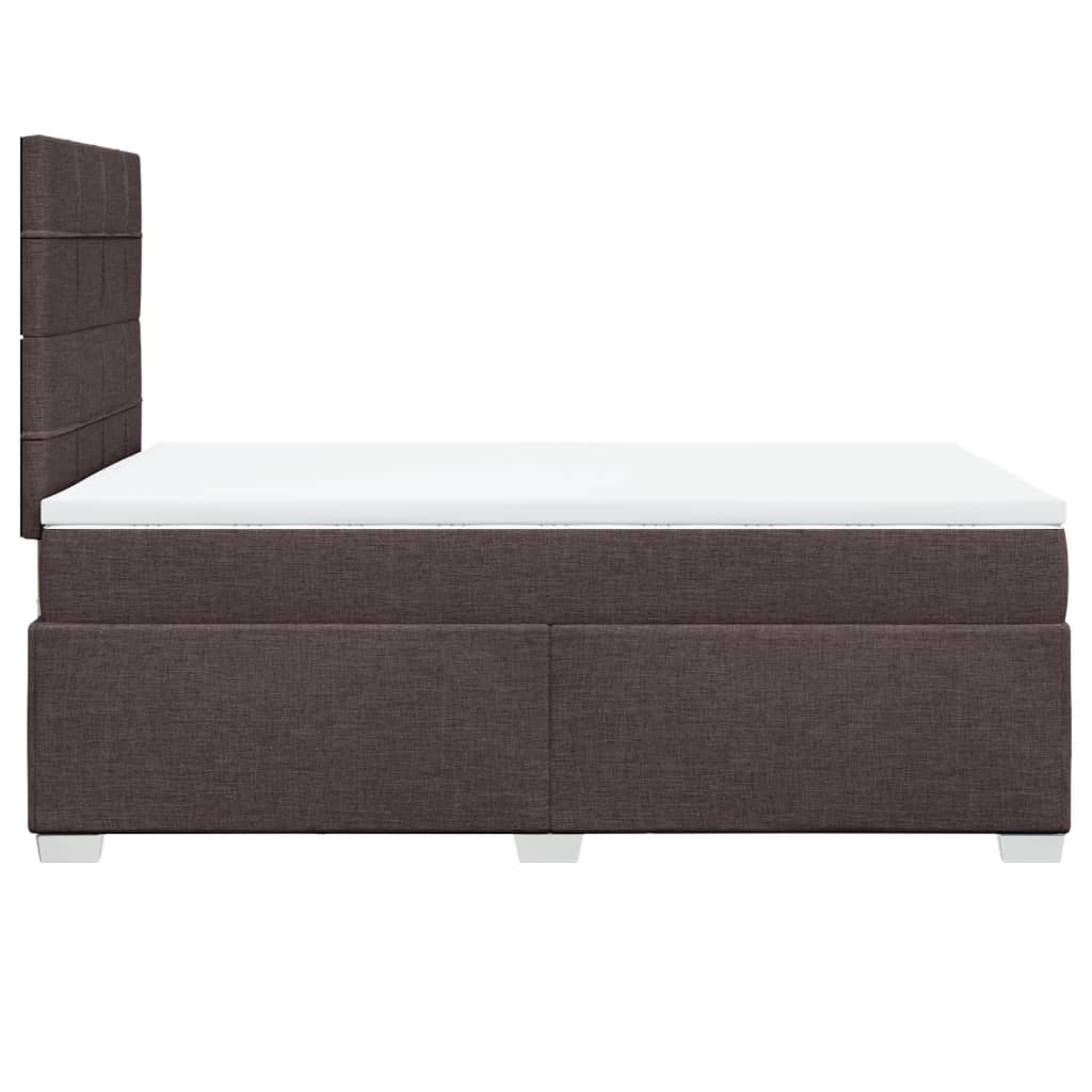 Boxspring met matras stof donkerbruin 120x190 cm
