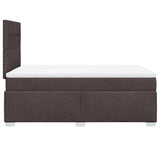 Boxspring met matras stof donkerbruin 120x190 cm