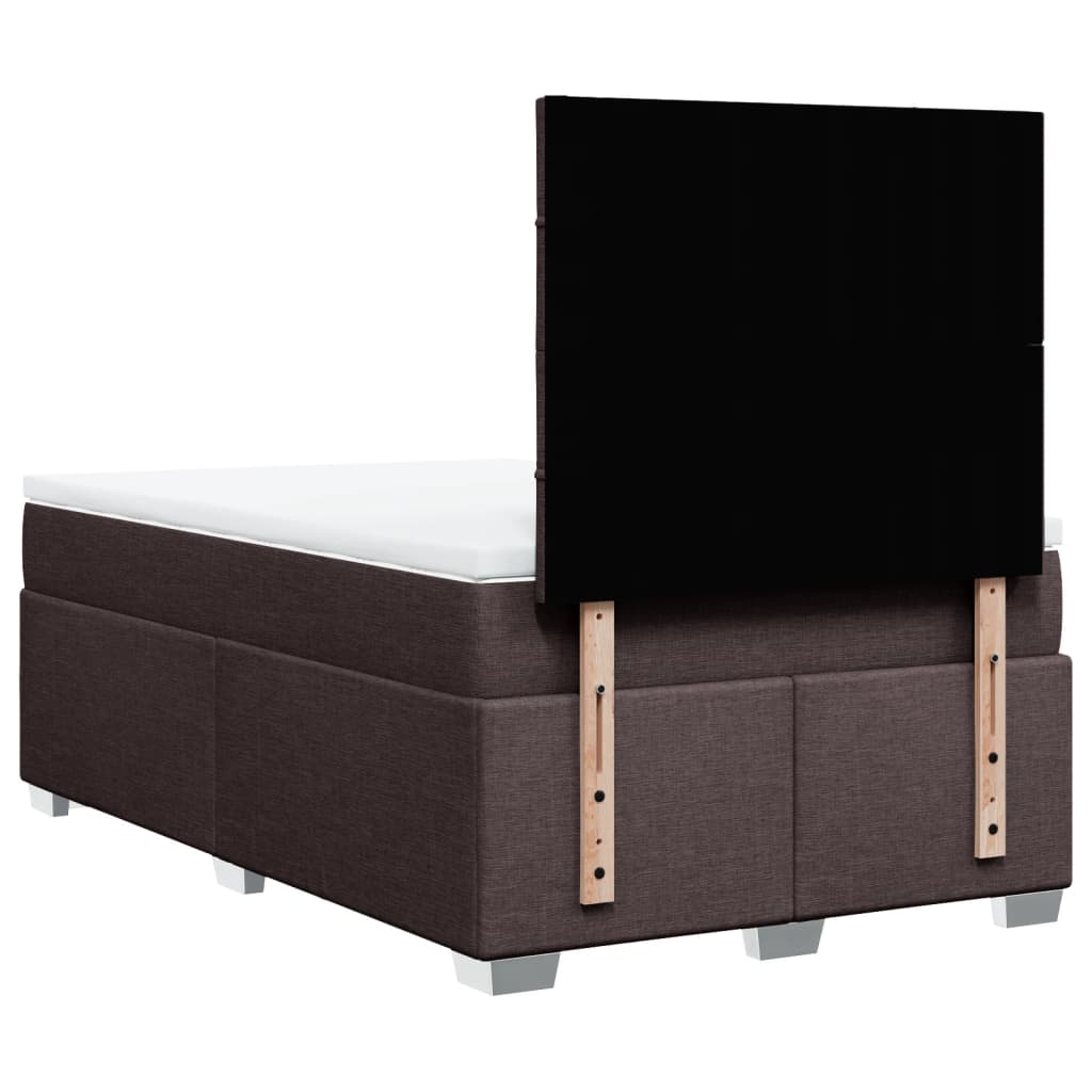 Boxspring met matras stof donkerbruin 120x190 cm