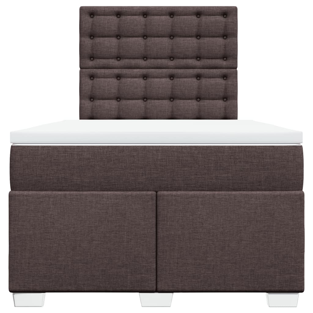Boxspring met matras stof donkerbruin 120x190 cm