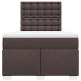 Boxspring met matras stof donkerbruin 120x190 cm