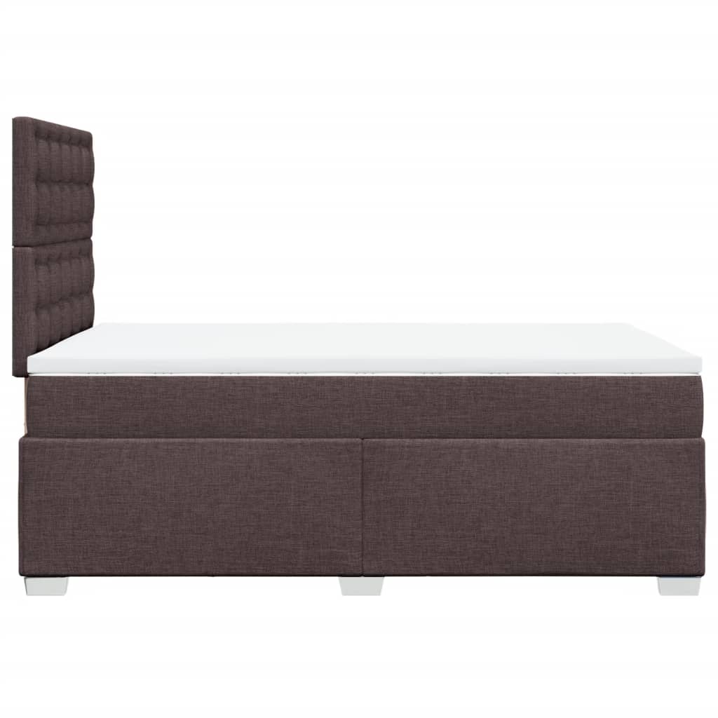 Boxspring met matras stof donkerbruin 120x190 cm