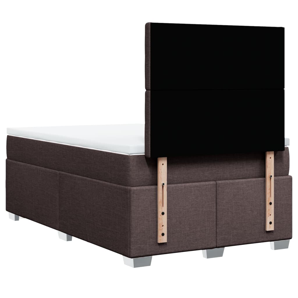 Boxspring met matras stof donkerbruin 120x190 cm