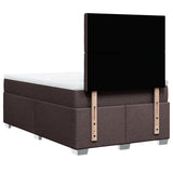 Boxspring met matras stof donkerbruin 120x190 cm