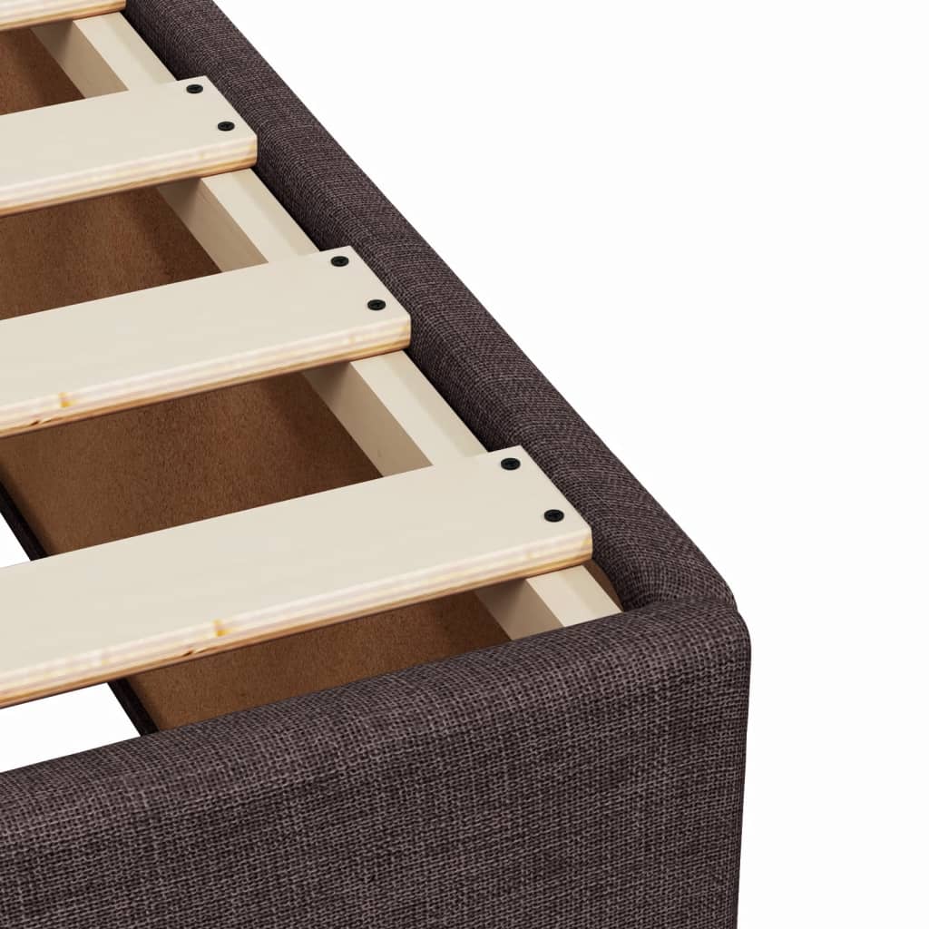 Boxspring met matras stof donkerbruin 120x190 cm