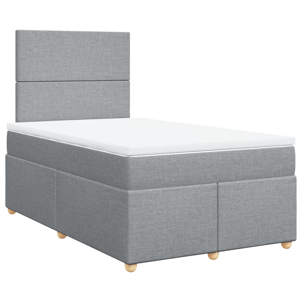 Boxspring met matras stof lichtgrijs 120x190 cm