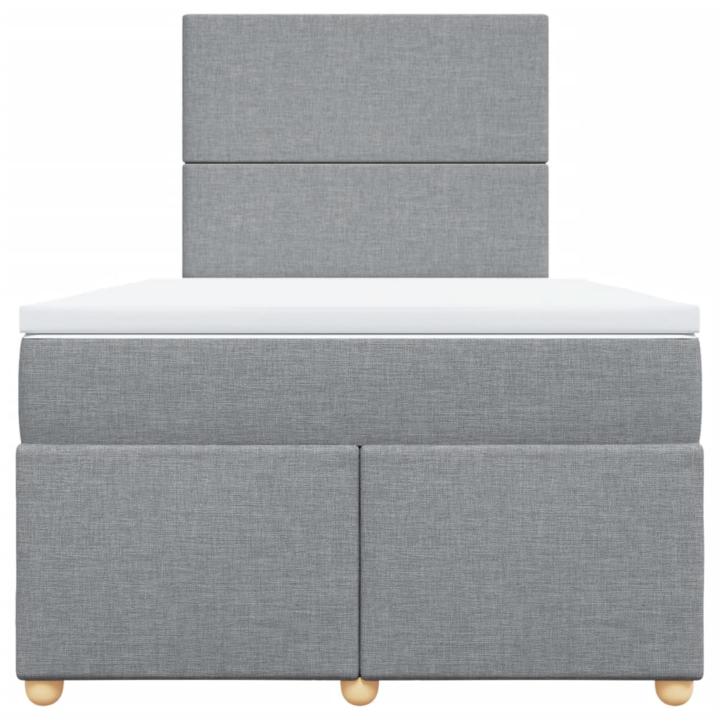 Boxspring met matras stof lichtgrijs 120x190 cm