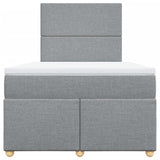 Boxspring met matras stof lichtgrijs 120x190 cm