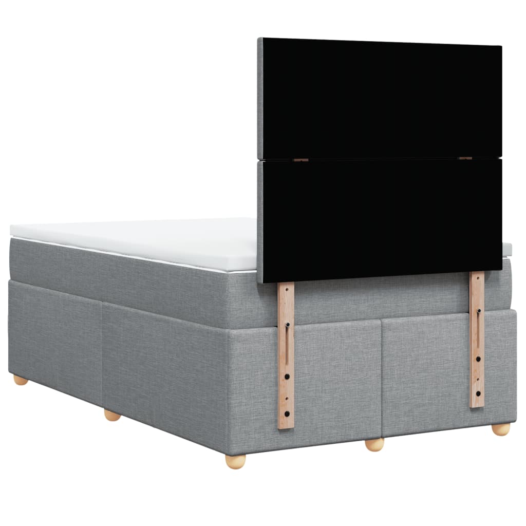 Boxspring met matras stof lichtgrijs 120x190 cm