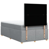 Boxspring met matras stof lichtgrijs 120x190 cm