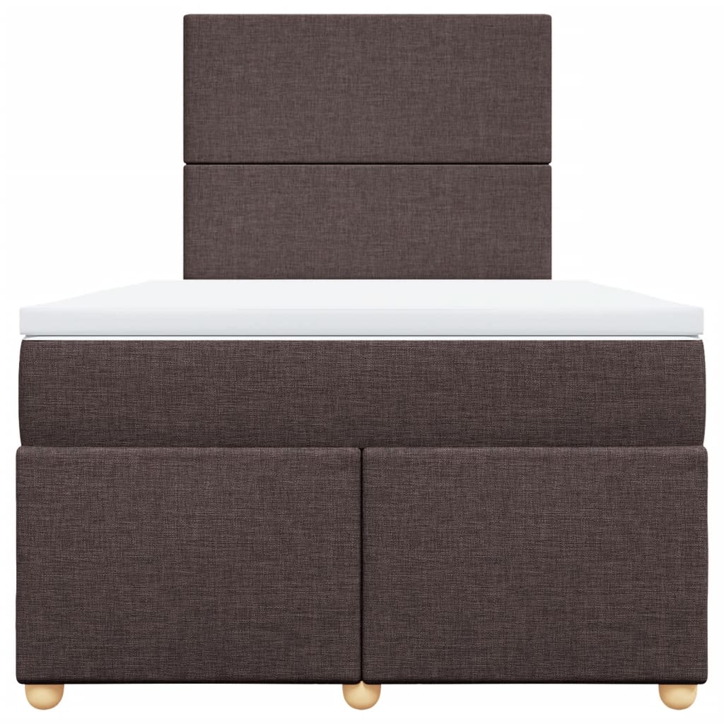 Boxspring met matras stof donkerbruin 120x190 cm