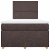 Boxspring met matras stof donkerbruin 120x190 cm