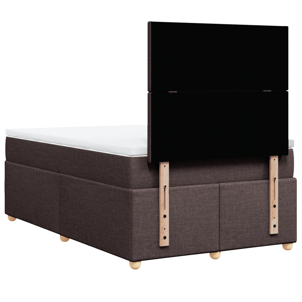 Boxspring met matras stof donkerbruin 120x190 cm