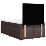 Boxspring met matras stof donkerbruin 120x190 cm