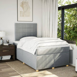 Boxspring met matras stof lichtgrijs 120x190 cm