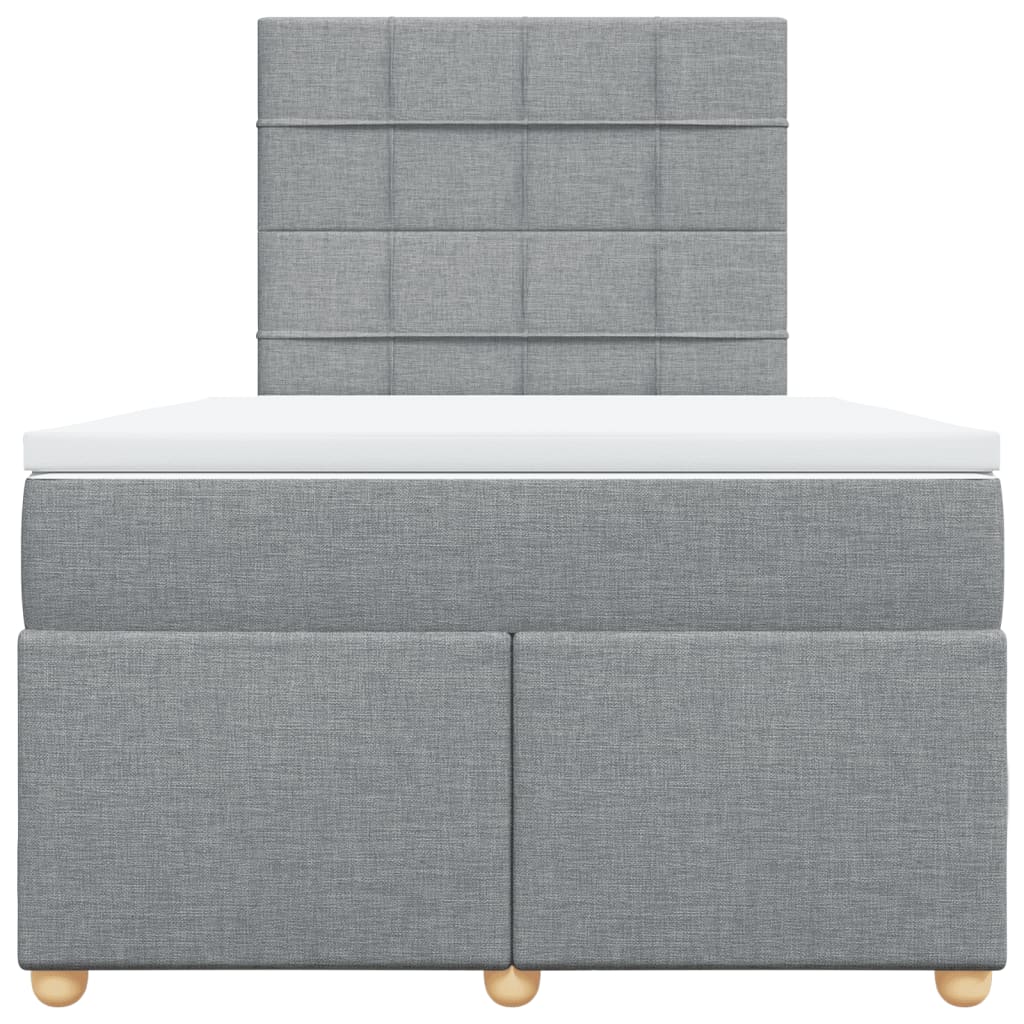 Boxspring met matras stof lichtgrijs 120x190 cm