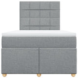 Boxspring met matras stof lichtgrijs 120x190 cm